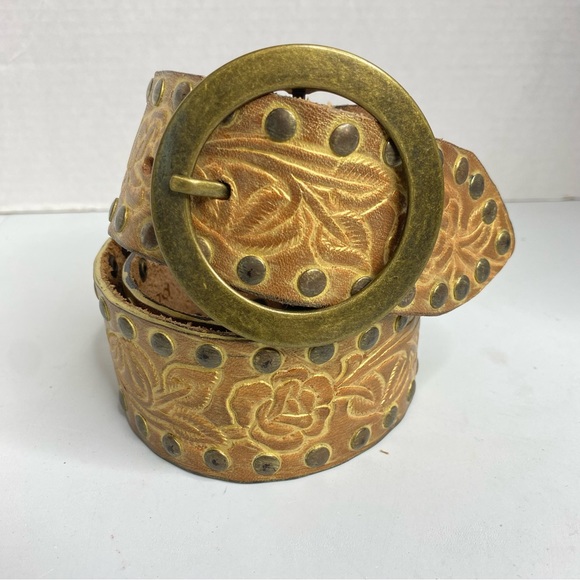 Streets Ahead Accessories - Streets Ahead Leather Belt with Luminescent Floral Print Size 41